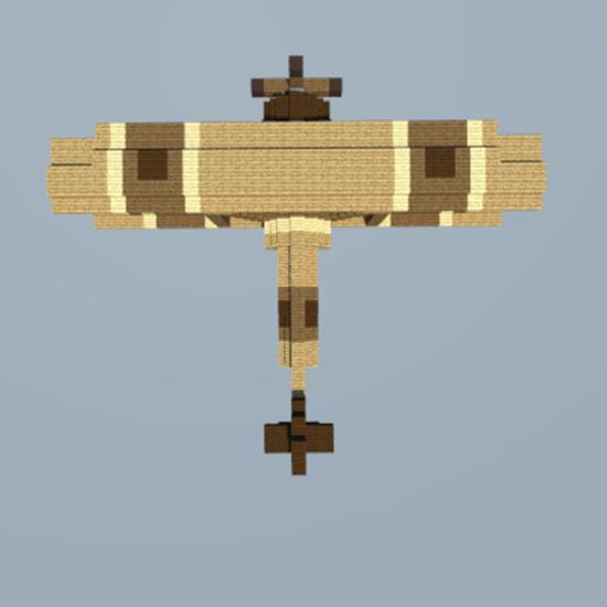 minecraft 我的世界 玩家自制还原 第一次世界大战时期的双翼飞机