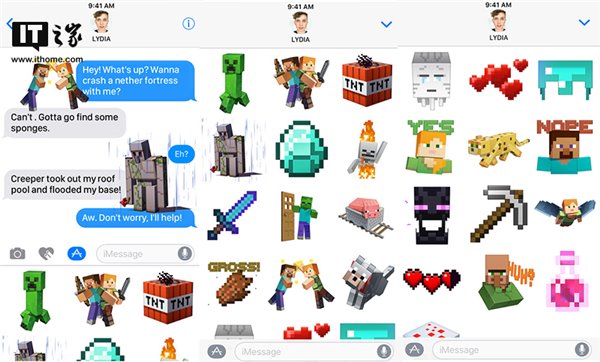 MC Mojang推出苹果iMessage《我的世界》贴纸表情