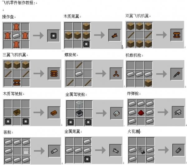 我的世界飞机怎么造？mc飞机合成配方